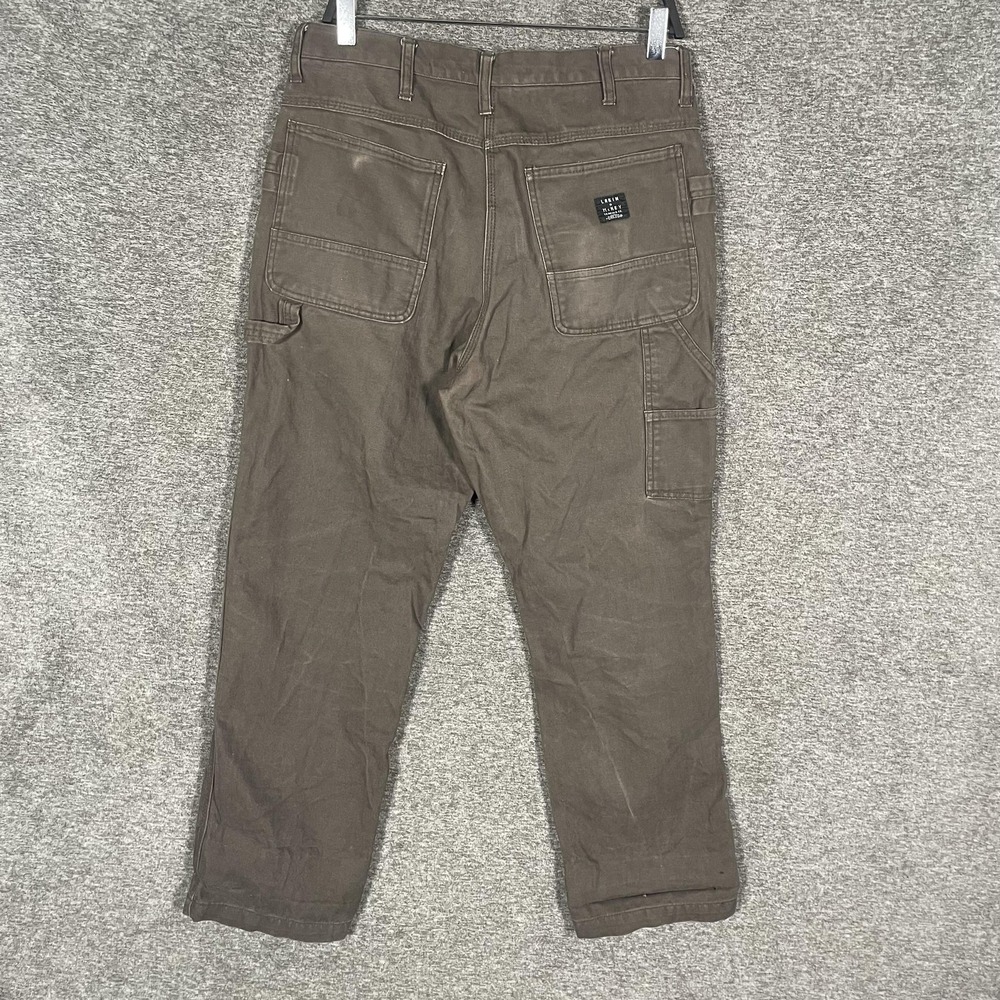 Lakin McKey Pants Mens 34x30 Brown Canvas Carpenter‎ Double Knee Relaxed Fit